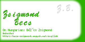 zsigmond becs business card
